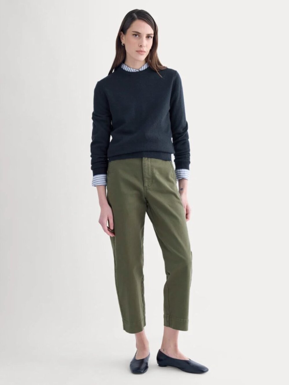 NWT Everlane The Utility Straight-Leg Pant | Olive Night | 26.5" Inseam | Size 2